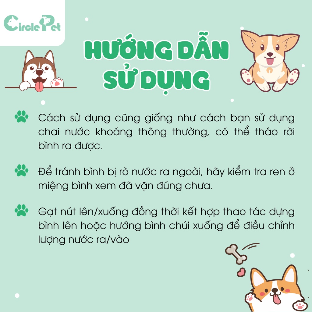 Bình Nước Di Động Cho Chó Mèo Pet Water Cup Thiết Kế Nhỏ Gọn Tiện Lợi Nhựa Cao Cấp 250ml - Circle Pet