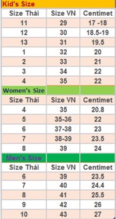 Giày sục trẻ em Thái Lan ( size 28-35)u