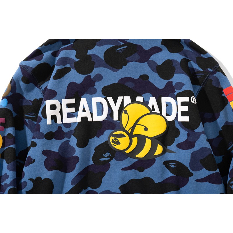 BAPE Áo Hoodie Có Nón Tay Dài In Hình Đầu Hổ Cá Tính