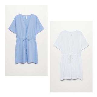 Đầm linen đắp chéo