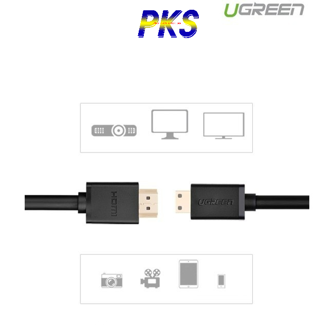 Cáp Mini HDMI to HDMI 1M Ugreen 10195 1.5m Ugreen 11167 - Hàng chính hãng