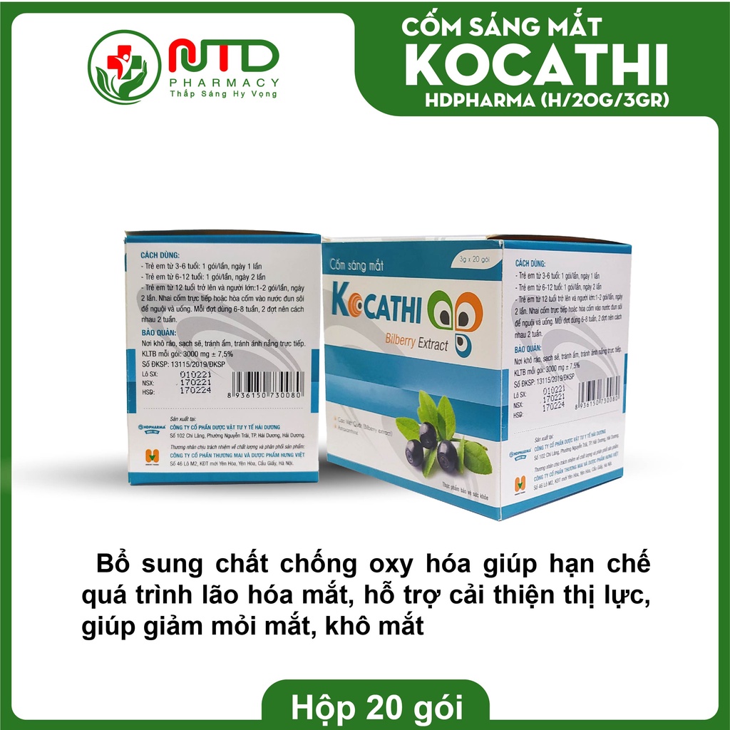 Cốm bổ mắt Kocathi hỗ trợ mắt cận sáng khỏe cho trẻ em