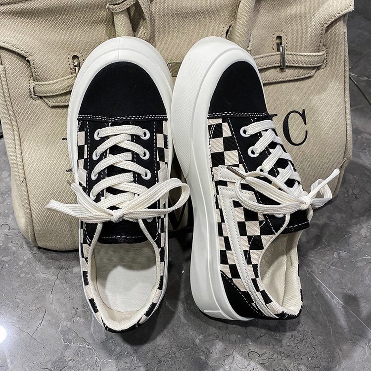 Giày thể thao sneaker nữ họa tiết kẻ phong cách năng động - T12