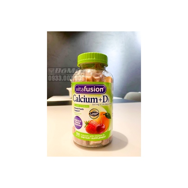 [Kẹo dẻo] Kẹo dẻo vitamin dành cho người lớn Calcium 500mg Gummy 100 viên của Mỹ