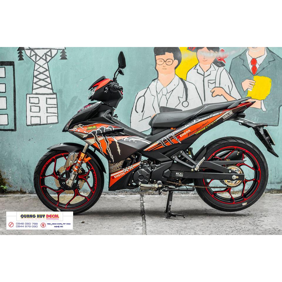 Tem trùm ex 150 cam đen monster - Độ dán team trùm decal xe máy ex 150 cam đen monster - Team trùm d
