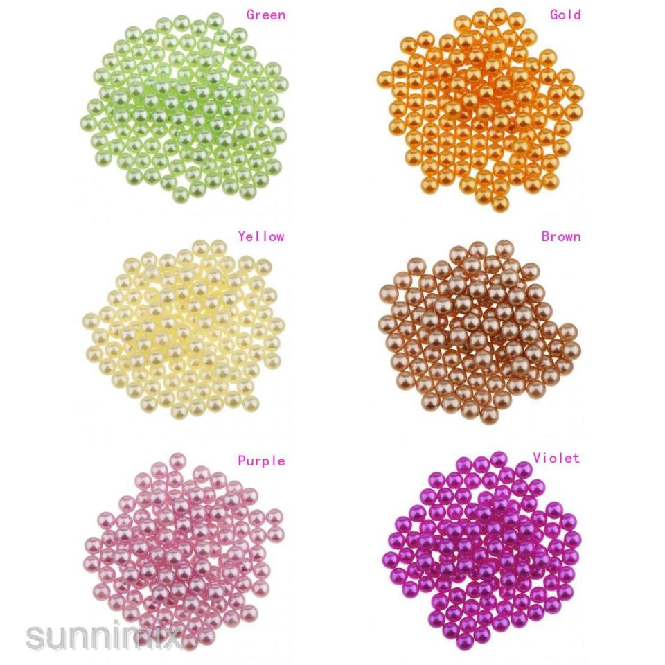 Set 150 Hạt Ngọc Trai Giả Bằng Nhựa ABS Không Lỗ Dùng Làm Đồ Trang Sức DIY