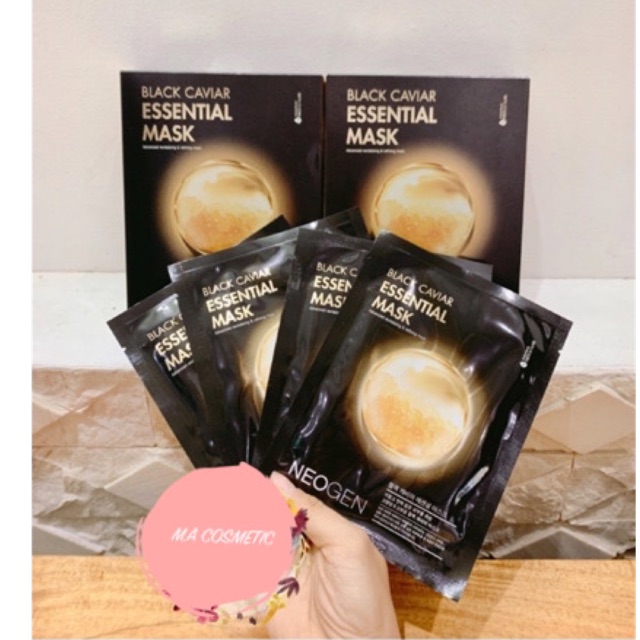MẶT NẠ NEOGEN BLACK CAVIAR ESSENTIAL MASK - TRỨNG CÁ ĐEN TRẺ HOÁ, PHỤC HỒI DA CHỐNG LÃO HOÁ