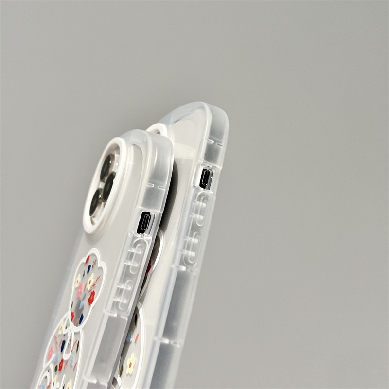 Ốp Điện Thoại Silicon Mềm Lỗ Tròn Màu Trơn Hình Gấu/Hoa Cho iPhone XS XR XMax 11 11pro 11 promax 12 12pro 12proMax 13 13Pro 13promax 2022