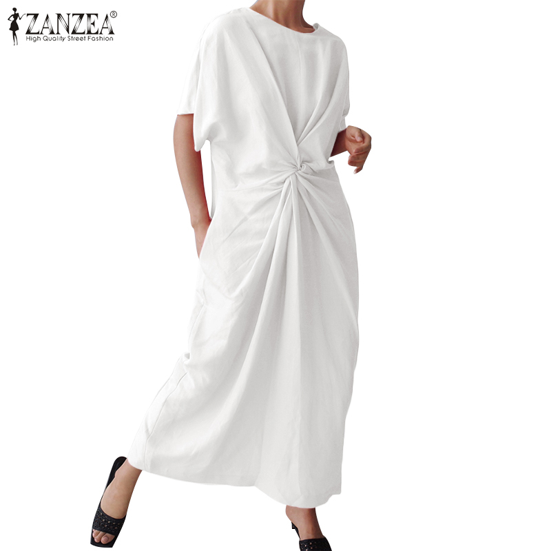 ZANZEA Đầm dài tay ngắn thời trang dành cho nữ