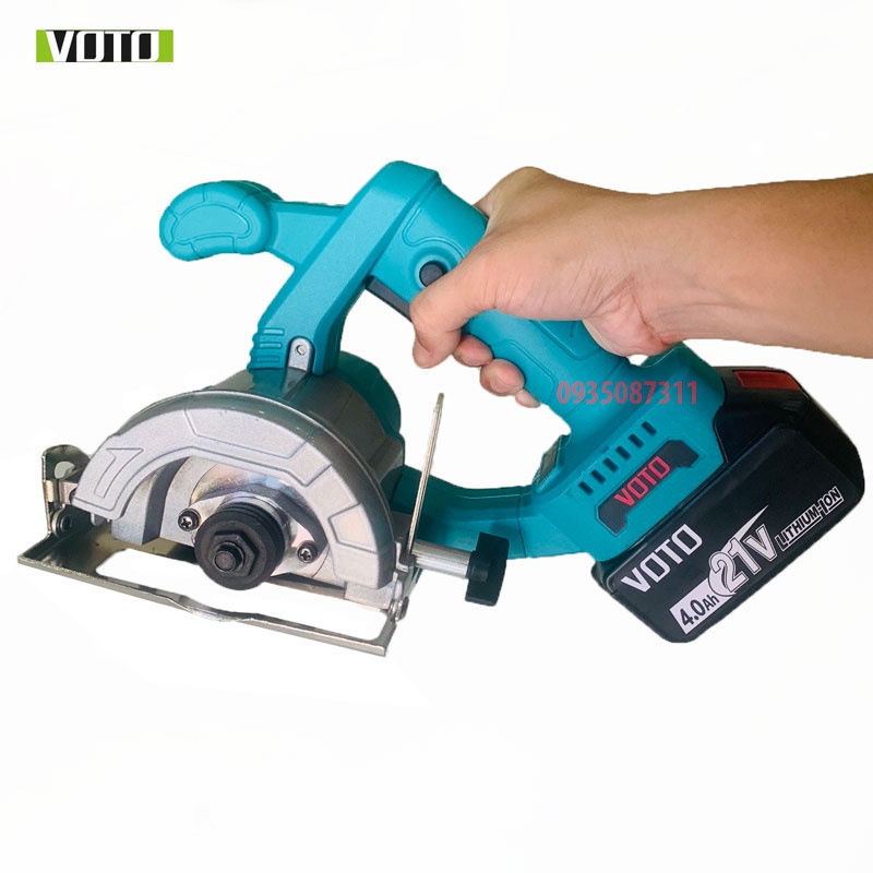 Máy Cắt Gạch Dùng Pin VOTO 110MM Xài Chân Pin Makita 4cm,Pin 10 Cell Xả 40A