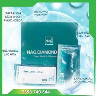 Bộ đôi mặt nạ n.a.g diamond mask-thải độc, dưỡng trắng da mặt toàn diện/detox mask-whitening mask