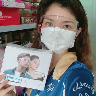 [039]Kính Chống Giọt Bắn Phòng Dịch Bảo Hộ Full Face Trong Suốt - Ảnh thật - video thật shop quay