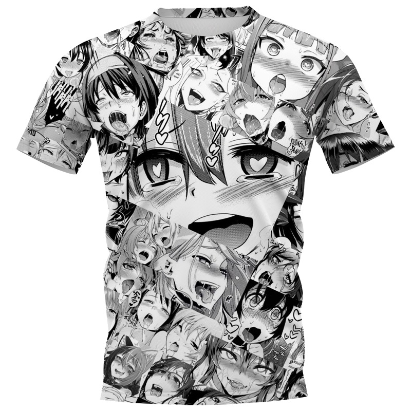 CLOOCL Anime Ahegao Fashion Couple 3D Printed Unisex Short Sleeve T-Shirts