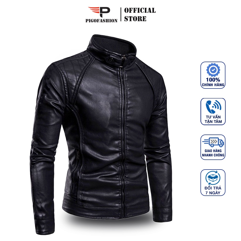 Áo Khoác Da Nam có lót lông thu đông cao cấp SPMAD28 - PigoFashion