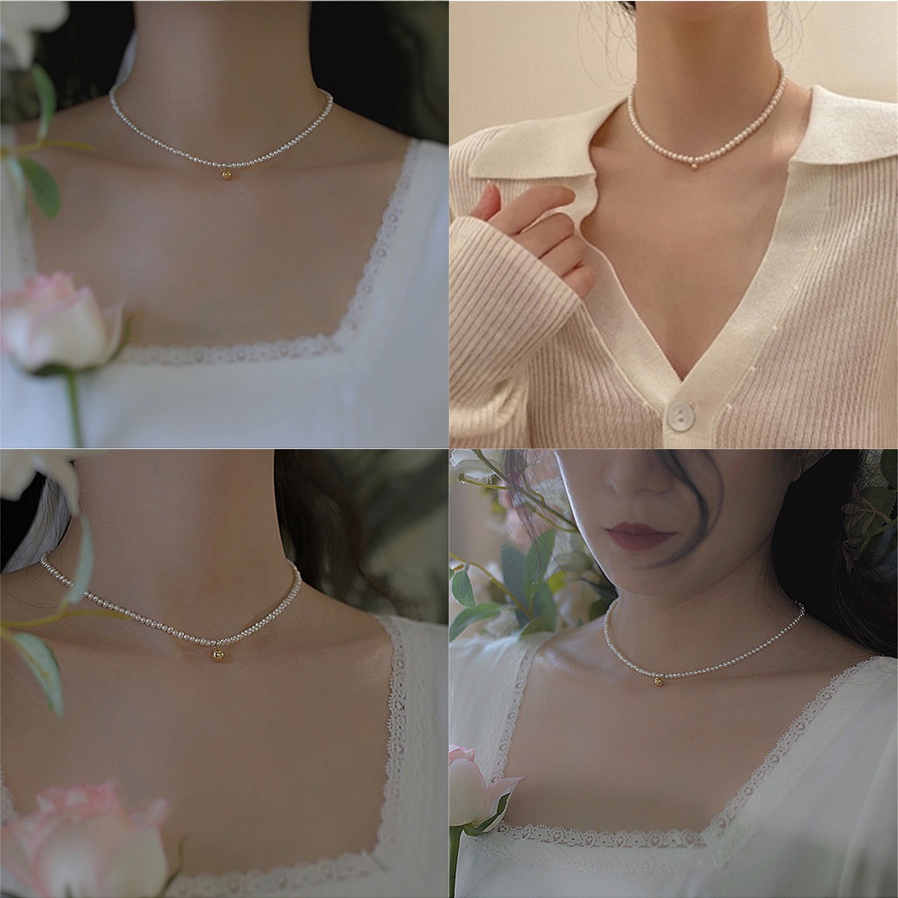 Vòng Cổ Choker Đính Ngọc Trai Thời Trang Cho Nữ