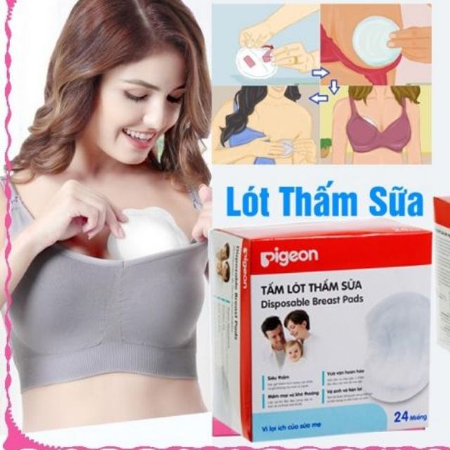 Hộp 24 Miếng Lót Thấm Sữa Pigeon Chính Hãng