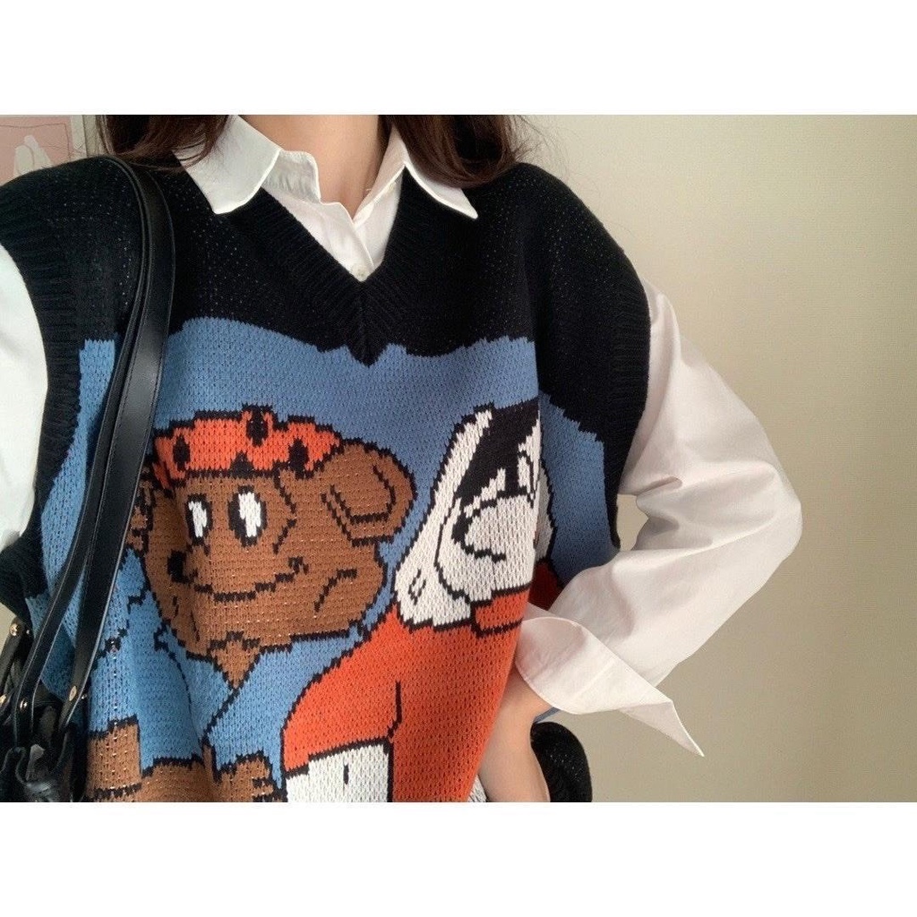 Áo gile nữ len Disney aut tuồn hàng Quảng Châu cao cấp loại 1 dày đẹp không bai xù