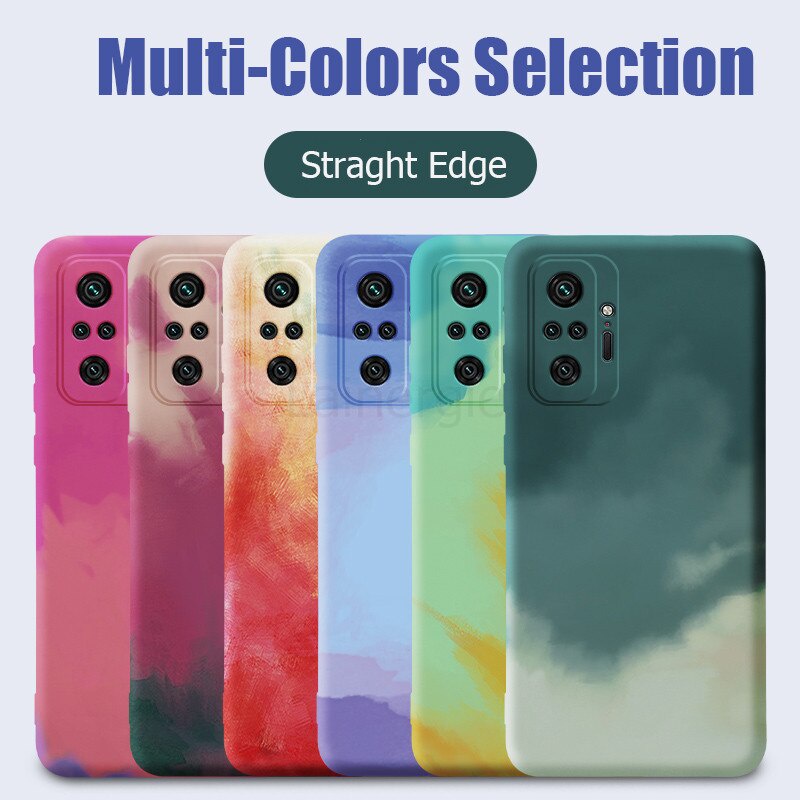 Ốp Điện Thoại Dáng Vuông Màu Nước Cho Xiaomi Redmi 10 Note 10 Pro 10S 9A 9C K40 PRO 5G 4G 2021