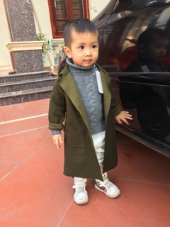 Áo khoác măng tô dạ len cho bé gái