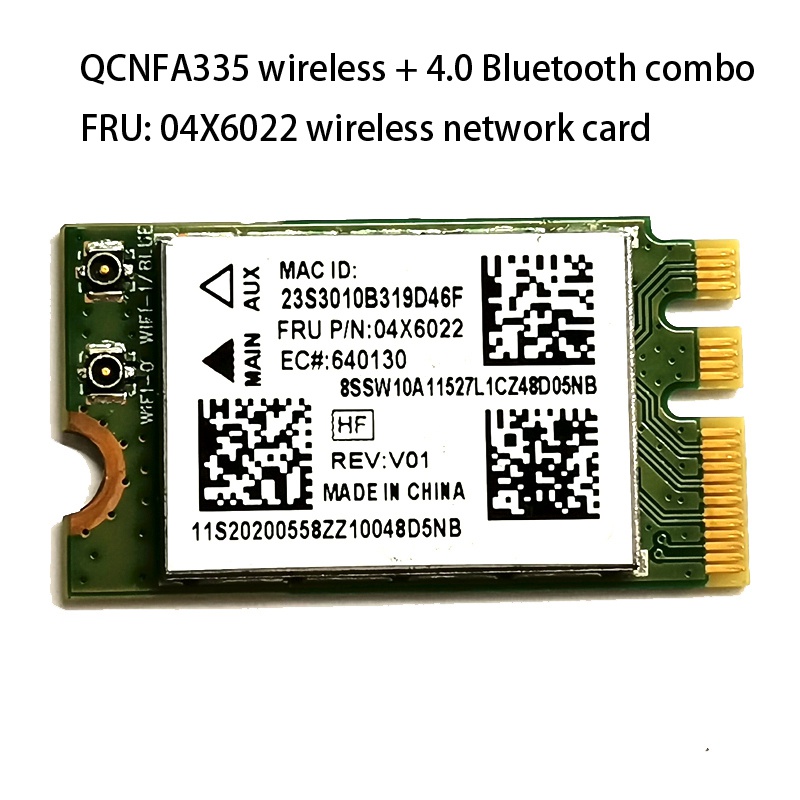 QCNFA335 Wireless Network Card, NGFF M2 Interface 4.0 Bluetooth Wireless Network Card Support System Win7/Win8/Win10