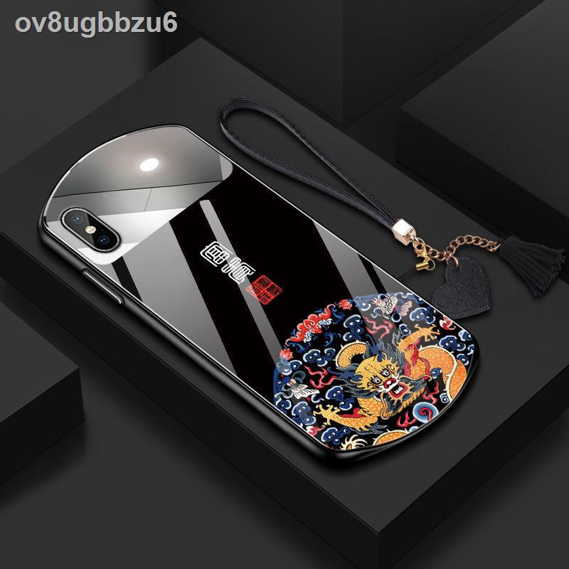 ❅ ✟ ( rẻ mà chất lượng)✑Vỏ điện thoại di động Apple x gương kính hình bầu dục Phong cách Trung Quốc triều iPhonex nam và