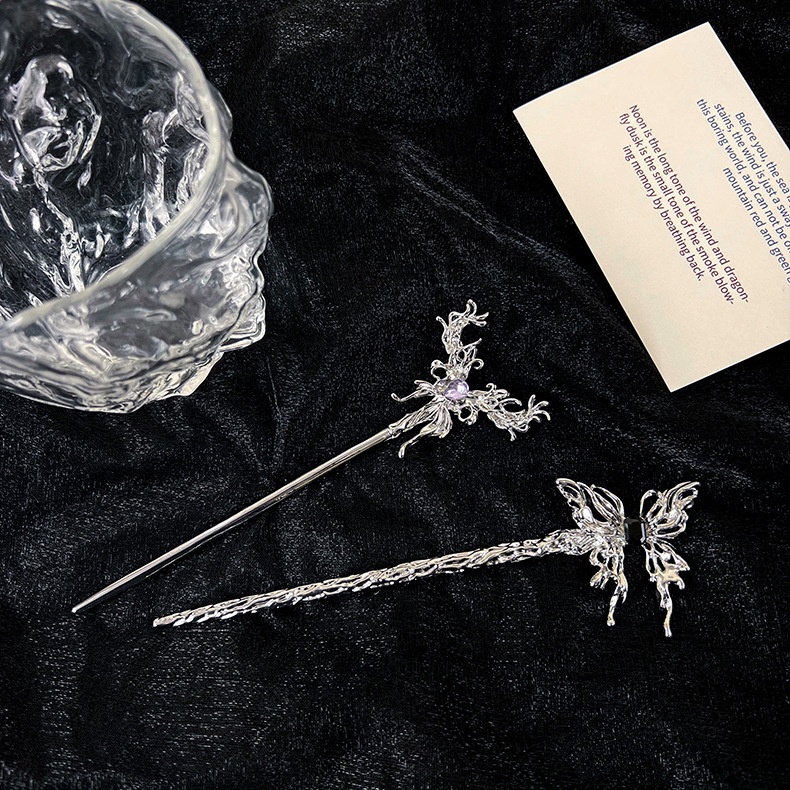 Trâm Cài Tóc Cổ Trang Hình Bướm Chất Liệu Kim Loại Cao Cấp Phong Cách Trung Hoa