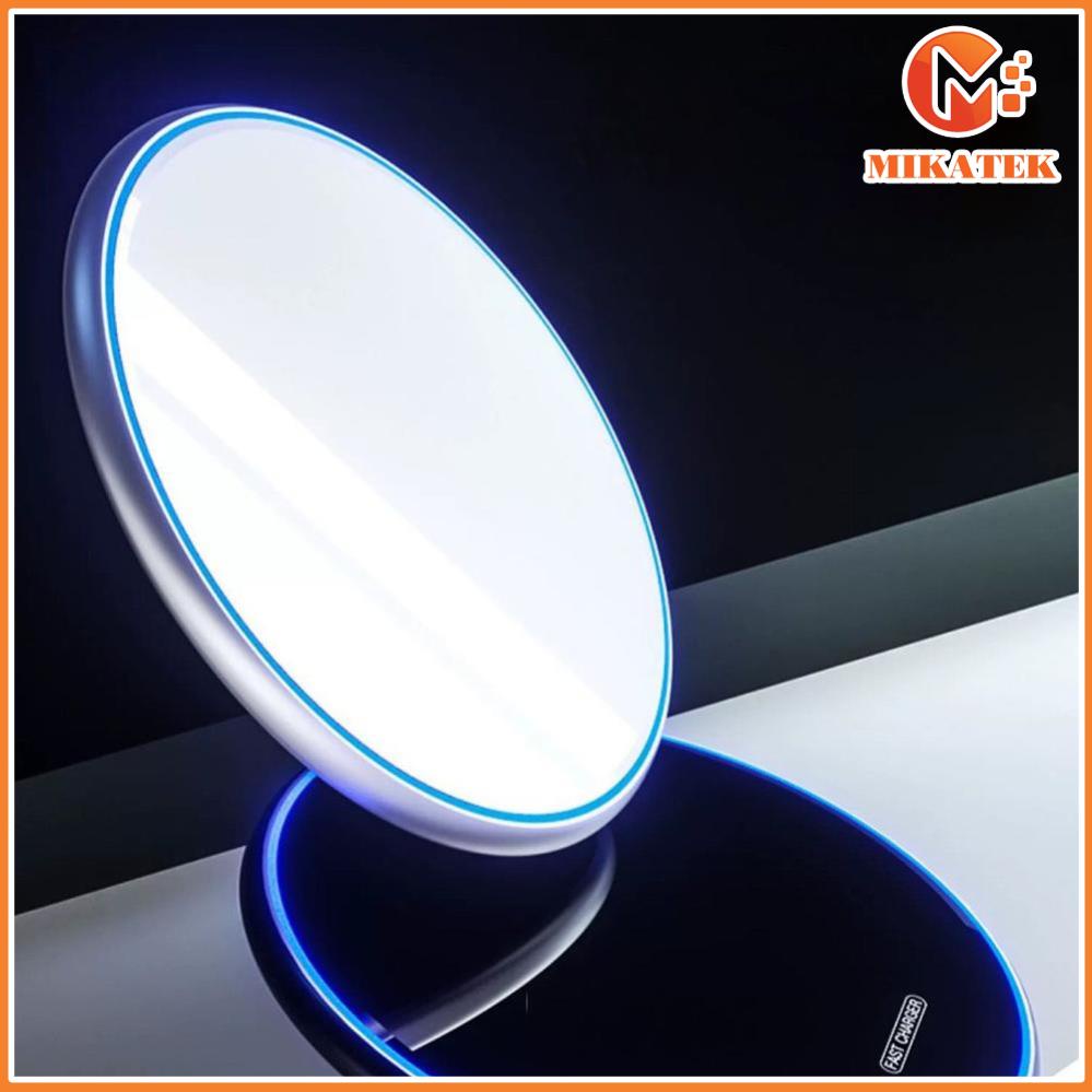 Đế Sạc Không Dây Gương Qi 15W Cảm Biến Sạc Nhanh Dành Cho iP Samsung Mikatek