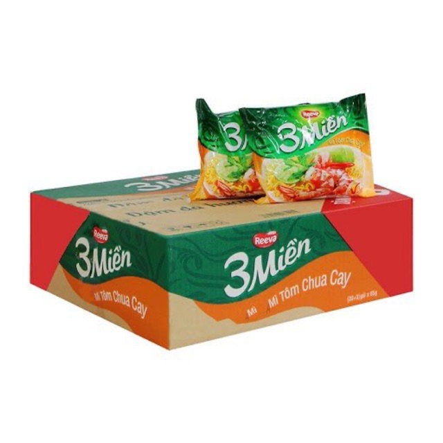 ( Đủ vị ) Thùng 30 gói Mì Ba Miền 65g