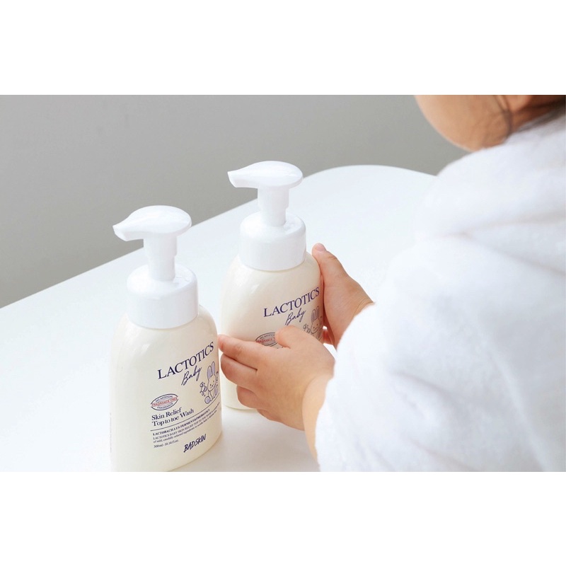 Sữa tắm cho trẻ em và da nhạy cảm BADSKIN - Lactotics Baby Skin Relief Top To Toe Wash