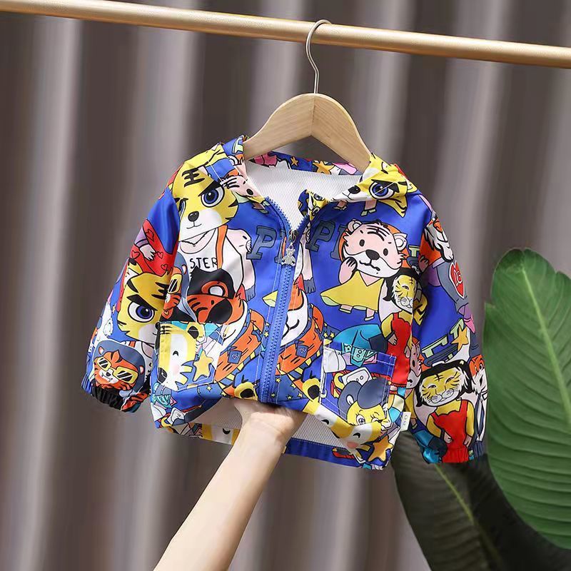 Áo Khoác Gió Có Mũ Trùm Thời Trang Xuân Thu 2022 Mới Cho Bé Trai