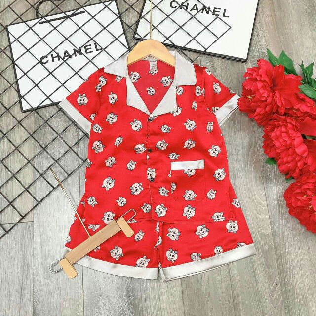 20_36kg bộ pyjama lụa size đại bé gái