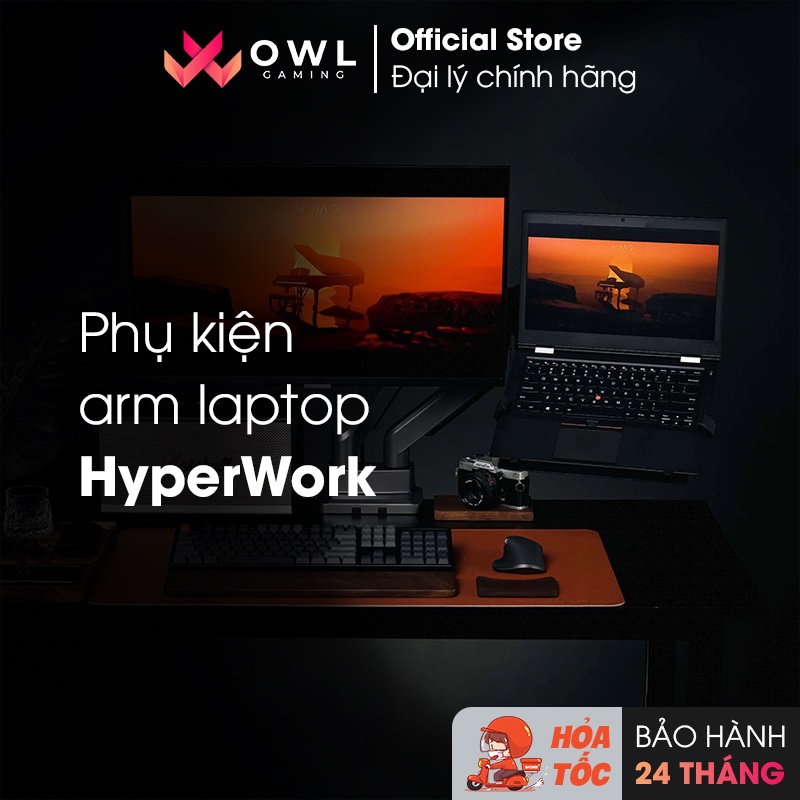 Giá treo laptop ngàm Vesa HyperWork LT01 G2 - Phụ kiện gắn treo laptop vào arm màn hình