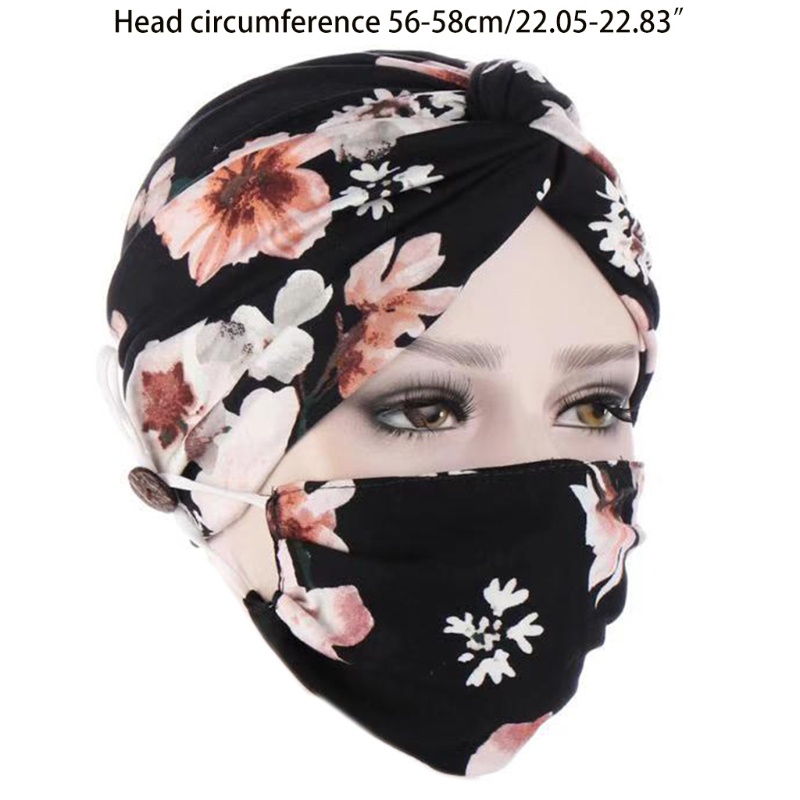 Set 2 Mũ Trùm Đầu + Mặt Nạ Chemo Họa Tiết Rằn Ri Dùng Khi Ngủ Cho Phụ Nữ Hồi Giáo Fr