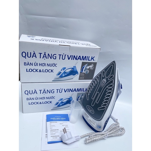 Bàn là hơi nước Lock &amp; lock màu xanh  ( hàng khuyến mại sữa Vinamil)