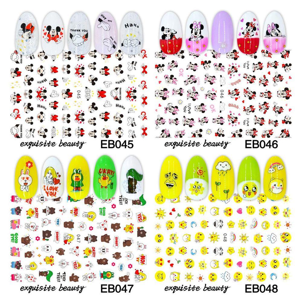 LILYES Miếng Dán Trang Trí Móng Tay Họa Tiết Hoạt Hình Doremon / Chuột Mickey / Dragon Ball Dễ Thương Cho Nữ