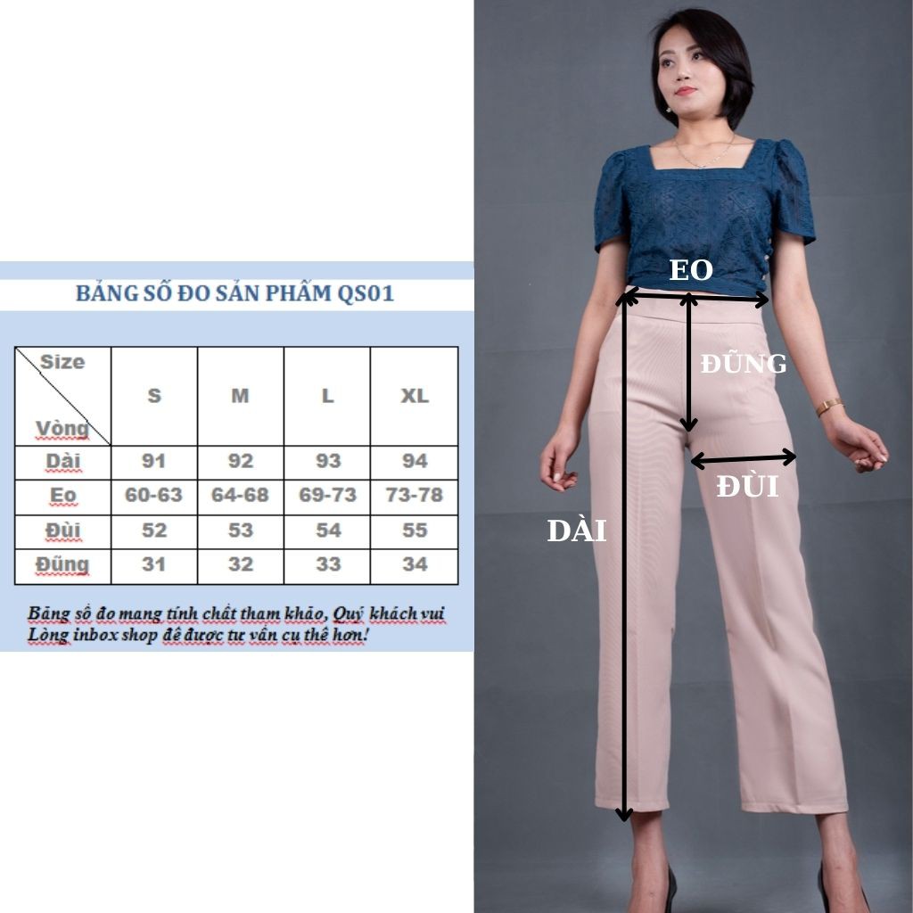 Quần Tây Nữ COFAS Dáng Suông Khóa Sườn Cực Tôn Dáng – QS01