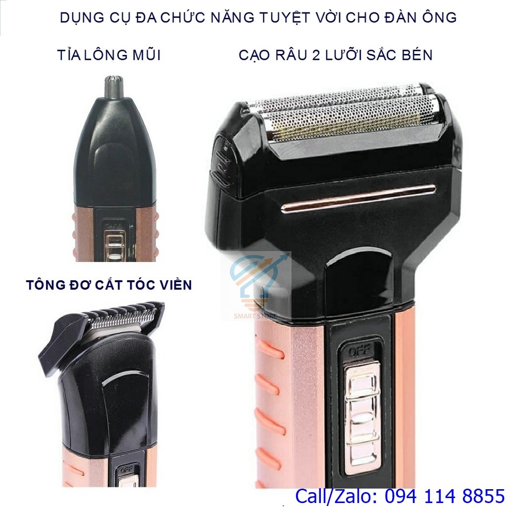 Tông đơ cắt tóc,máy cạo râu, máy cắt lông mũi BOTENG BT-T1 (mầu đồng phối đen )