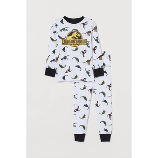 Bộ cotton dài tay khủng long HM cho bé trai