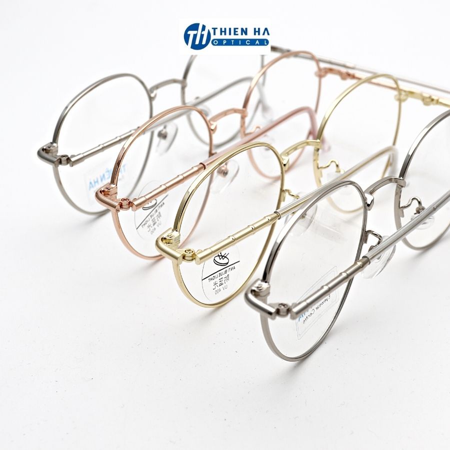 Gọng kính tròn nam nữ THIÊN HÀ OPTICAL dáng đa giác chất liệu thép ko gỉ chắc chắn trẻ trung nhiều màu TH6895