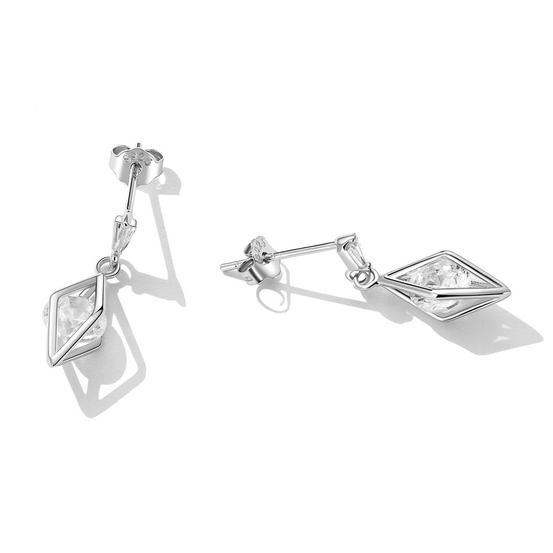 Khuyên tai BAMOER bạc 925 đính đá zircon thời trang với nhiều kiểu tuỳ chọn