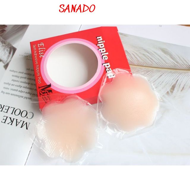 ( NH01) hộp 2 chiếc miếng dán ngực, dán ti nhũ hoa silicon cao cấp siêu dính - Sanado
