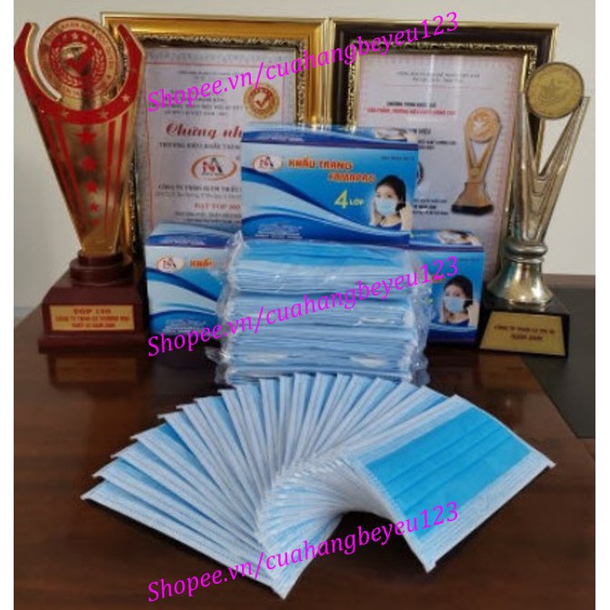 10 / Hộp 50 khẩu trang y tế 4 lớp FAMAPRO - Nam Anh - Việt Nam