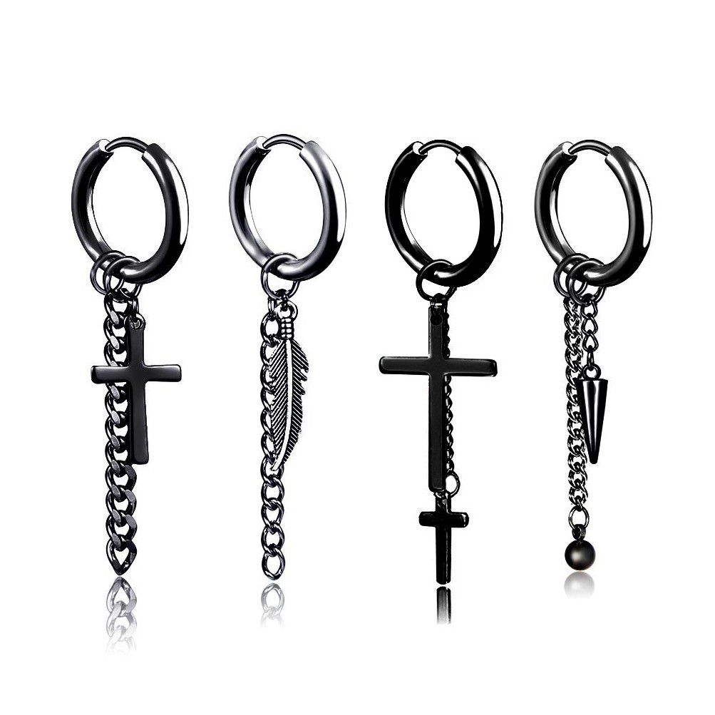 Khuyên Tai Inox không rỉ Dây Xích Dài Phong Cách Idol Hàn Quốc Kiểu Kẹp và Sỏ Lỗ Tai (1 chiếc) - XUÂN SHOP