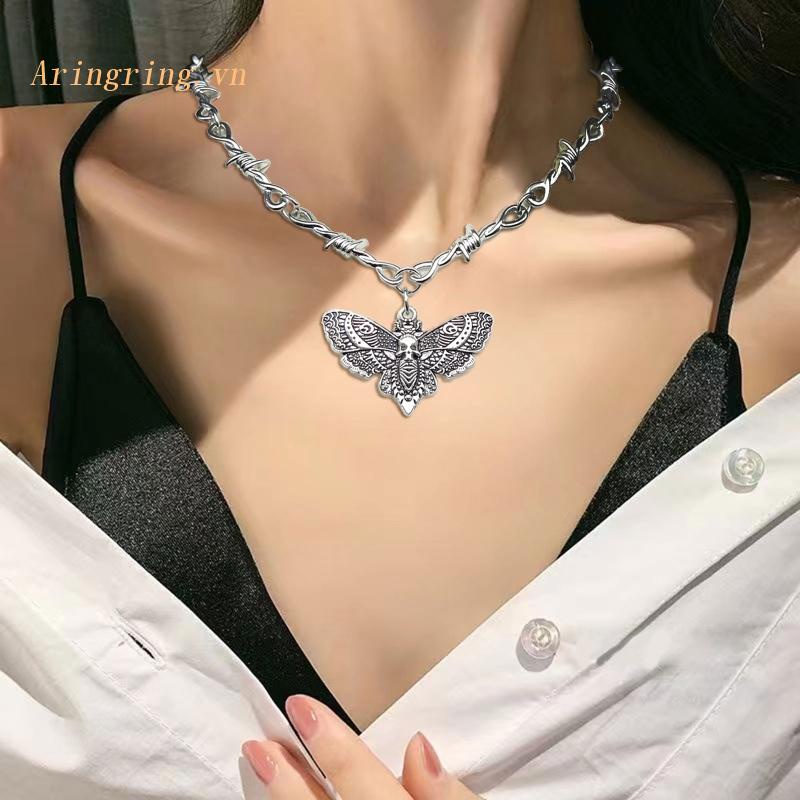 Vòng Cổ Choker Bằng Hợp Kim Hình Đầu Lâu Phong Cách Gothic Punk Cho Nữ