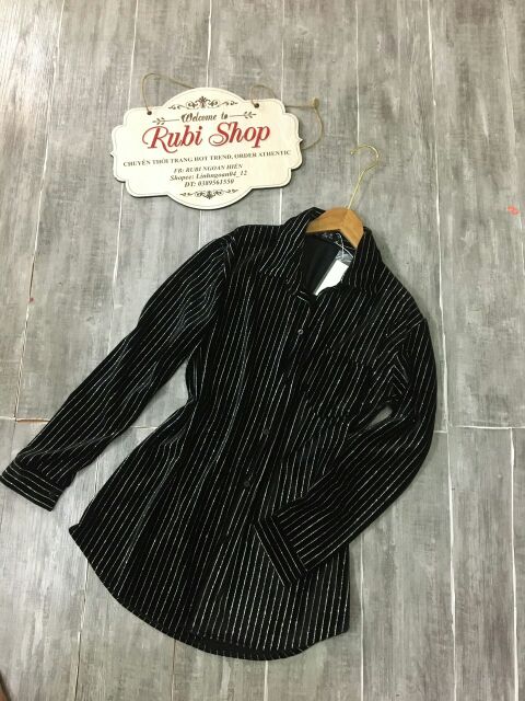 Áo sơ mi chất nhung nhũ mềm dáng dài suông rộng mặc giấu quần RUBI A003 | BigBuy360 - bigbuy360.vn