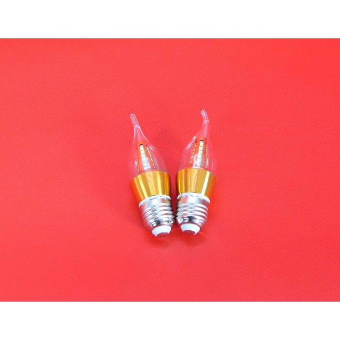 Bộ 2 bóng đèn LED C35 4w hình nến viền vàng đui E27