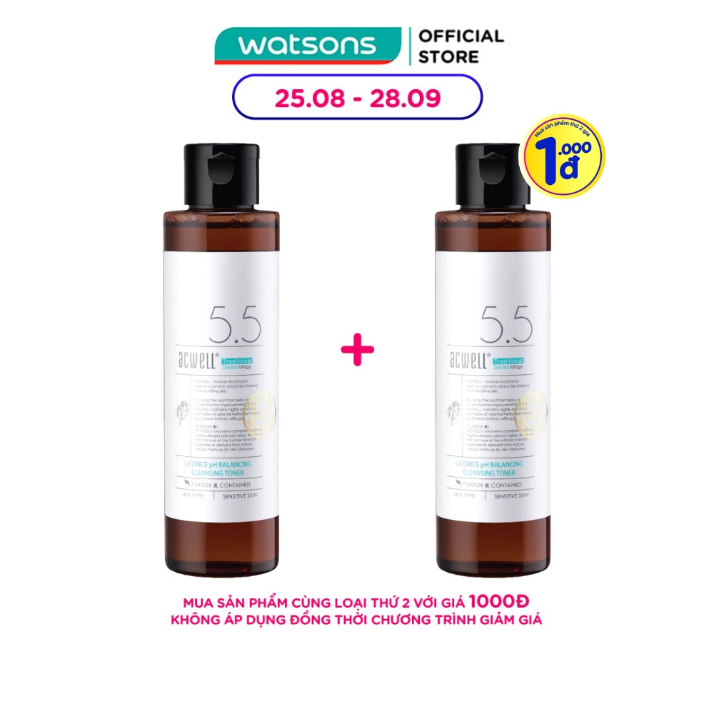 Nước Cân Bằng Acwell Licorice pH Balancing Cleansing Toner Chiết Xuất Cam Thảo 150ml