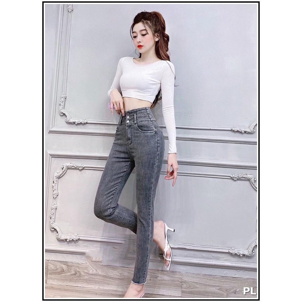 Quần jean nữ lưng siêu cao 3 CÚC Siêu Đẹp bảng size 26-34 chất jean giãn tốt 3C-R1/317