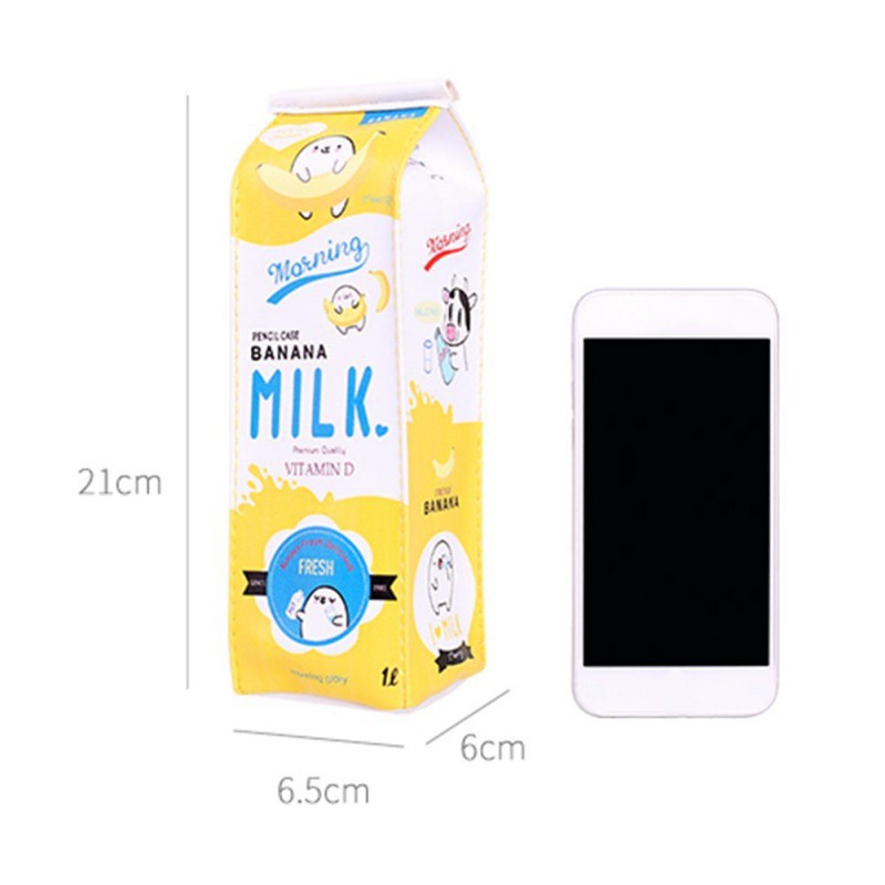 Ví đựng bút chì , đồ trang điểm hình hộp sữa hoạt hình xinh xắn