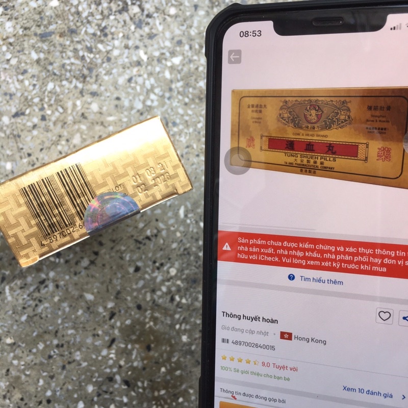 Thông Huyết Hoàn - Chính hãng hiệu đầu trâu - có kèm miếng dán nhãn hiệu